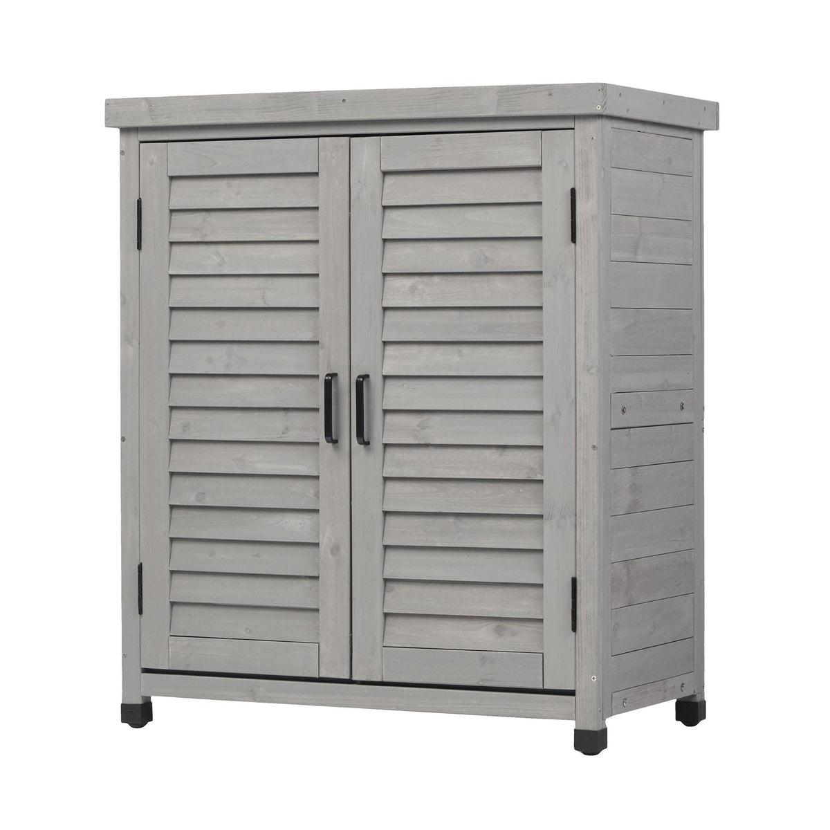Potting Bench With Storage Cabinet And Metal Table Top For Outdoor by Unique Piece Furniture