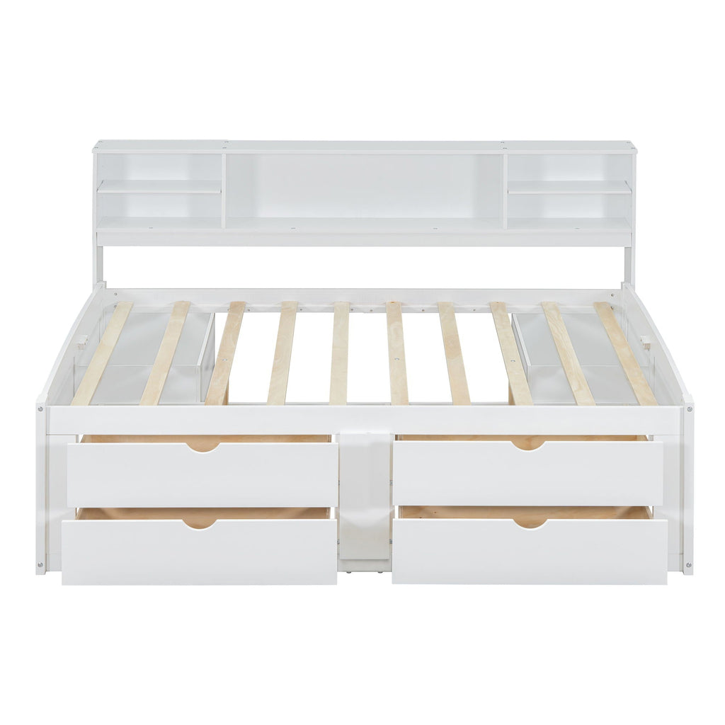 Daybed With 2 Bedside Cabinets, Upper Shelves And 4 Drawers by Unique Piece Furniture