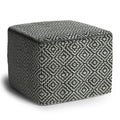 Briella - Square Woven Outdoor / Indoor Pouf - Gray / White by Unique Piece Furniture