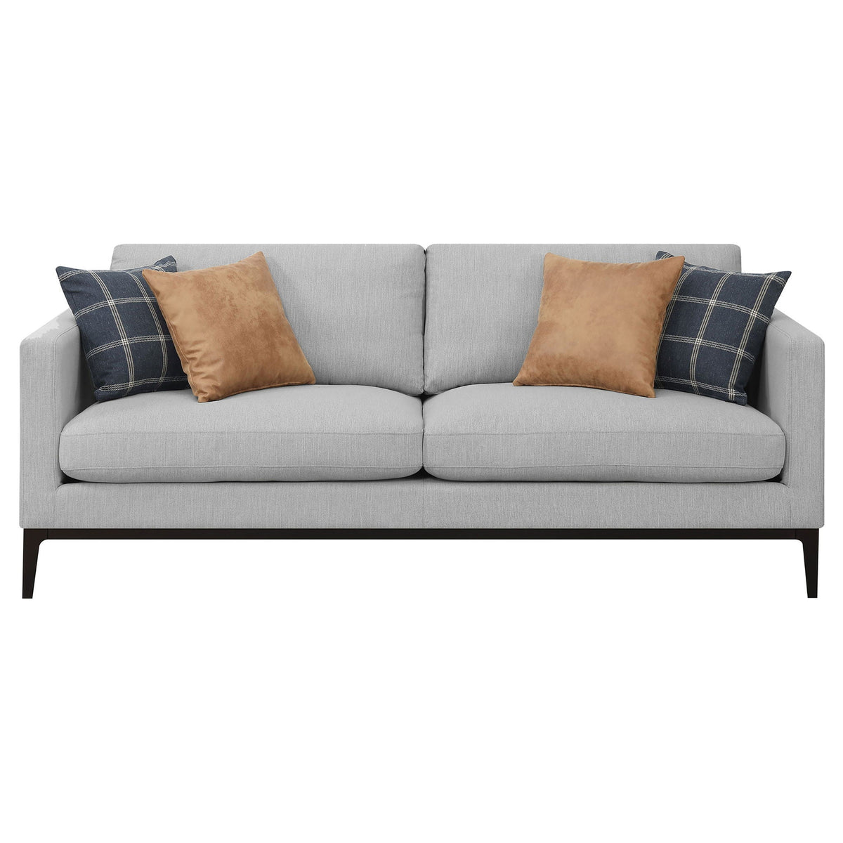 Apperson 2-piece Upholstered Track Arm Sofa Set Light Grey by Unique Piece Furniture