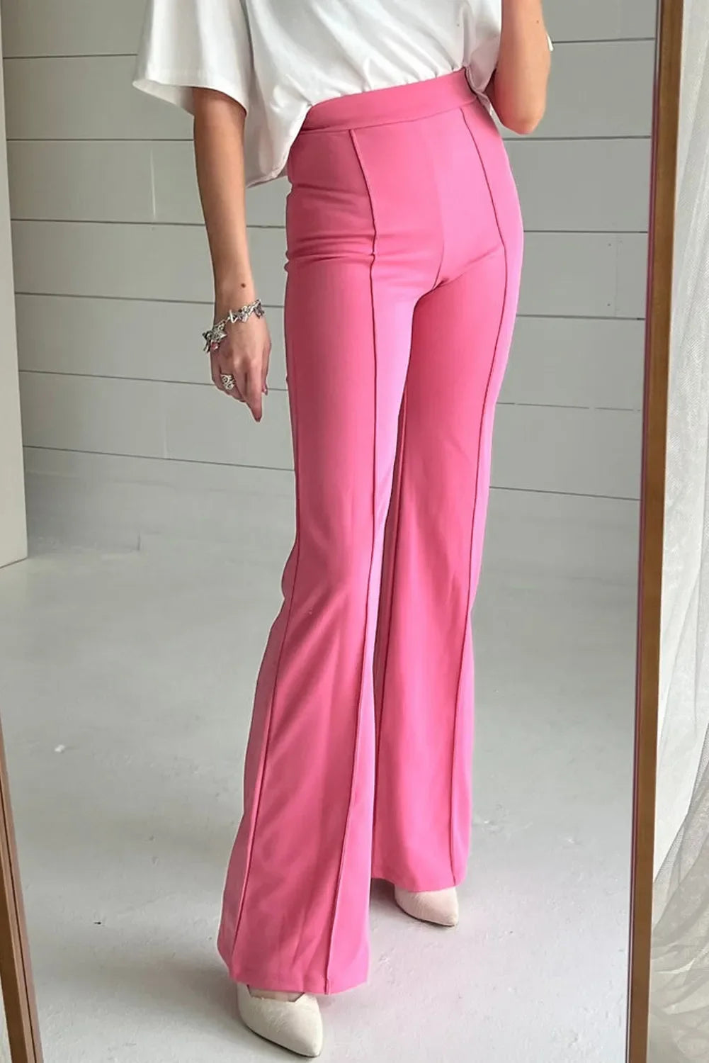 High Waist Straight Leg Pants by Wild and Free Boutique