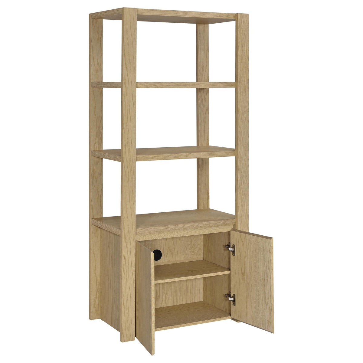 Laurelton 3-shelf Media Tower Tall Pier Cabinet Light Oak by Unique Piece Furniture