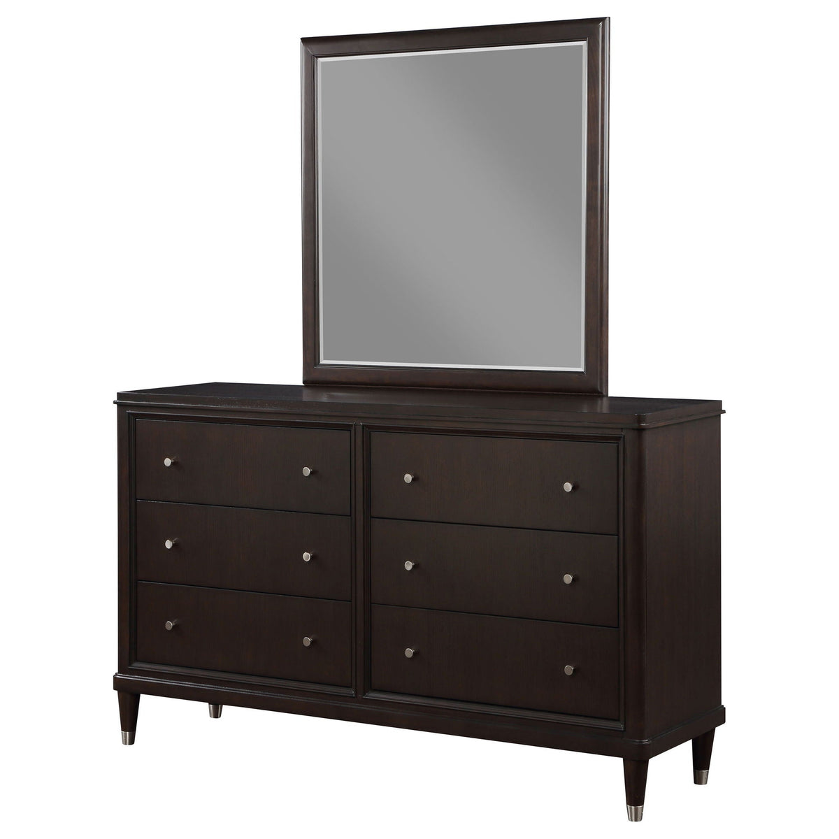 Emberlyn 6-drawer Dresser with Mirror Brown by Unique Piece Furniture