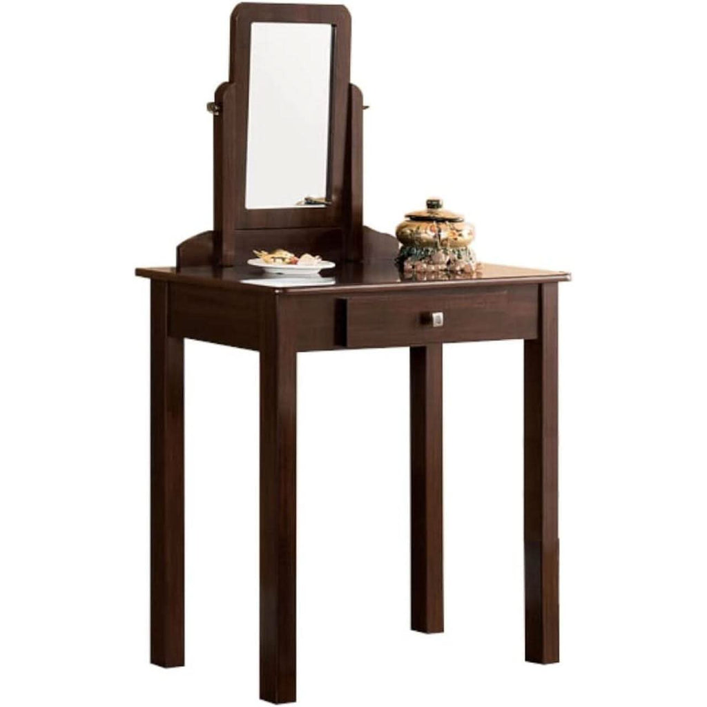Espresso Transitional Vanity Set With Mirror For Home Use by ShipItFurniture