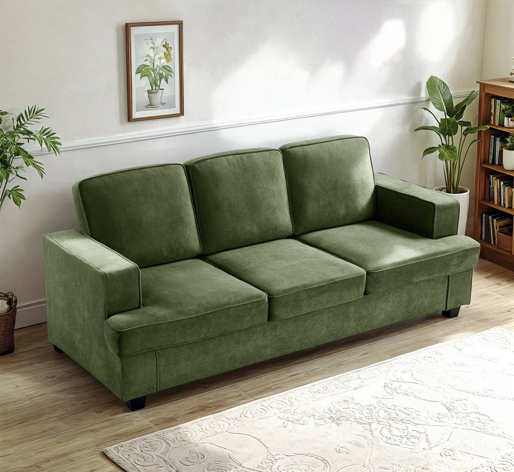 Modern Sofa, Comfortable 3 Seater Couch With Deep Seating, Loose Back Cushions, Wide Arms by Unique Piece Furniture