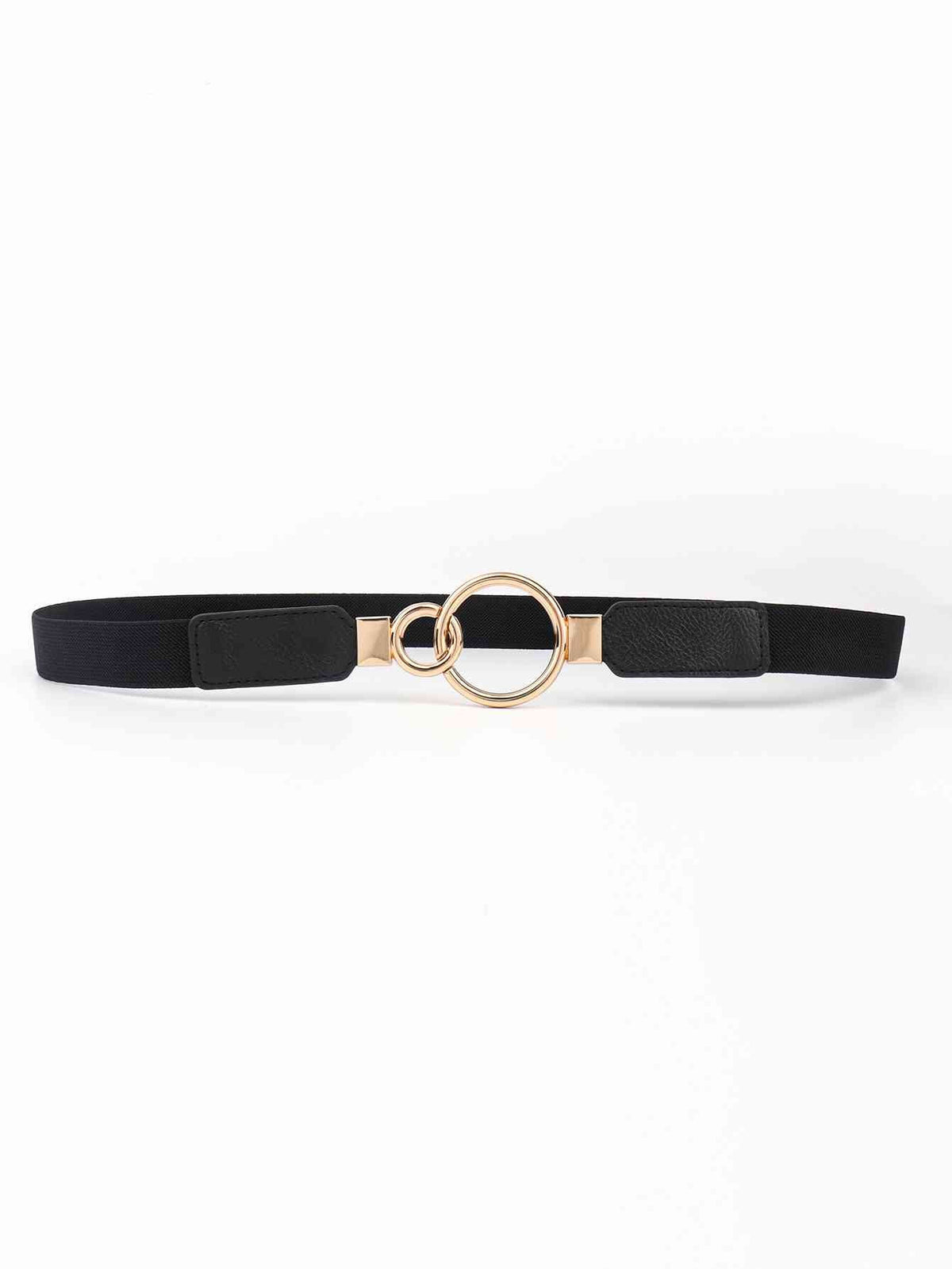 ElegantStyle Double Ring Buckle Elastic PU Belt – Adjustable Comfort Fit See size chart under “more details” by The Fashion Celestial