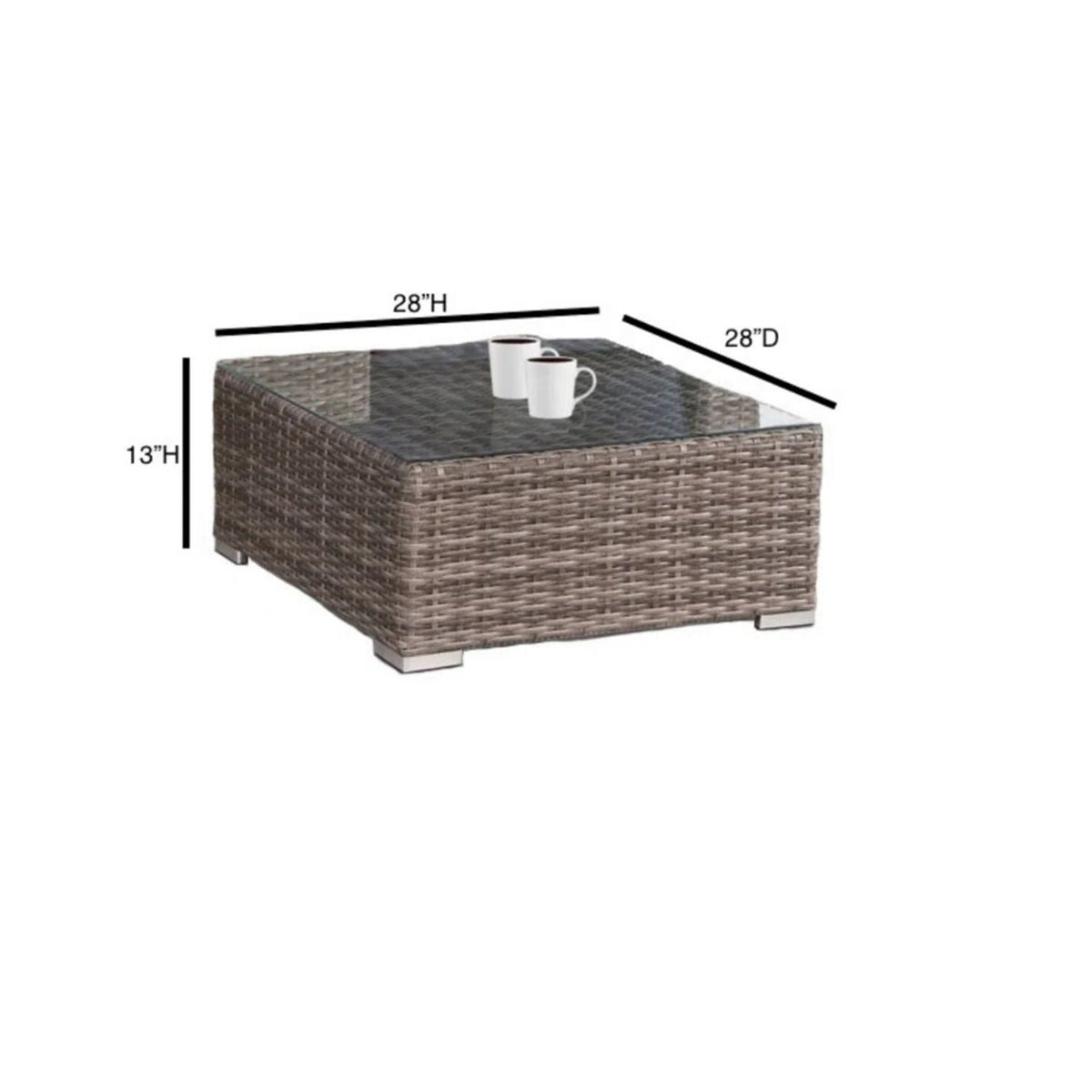 Outdoor Wicker Conversation Set With Cushions, All Weather by Unique Piece Furniture