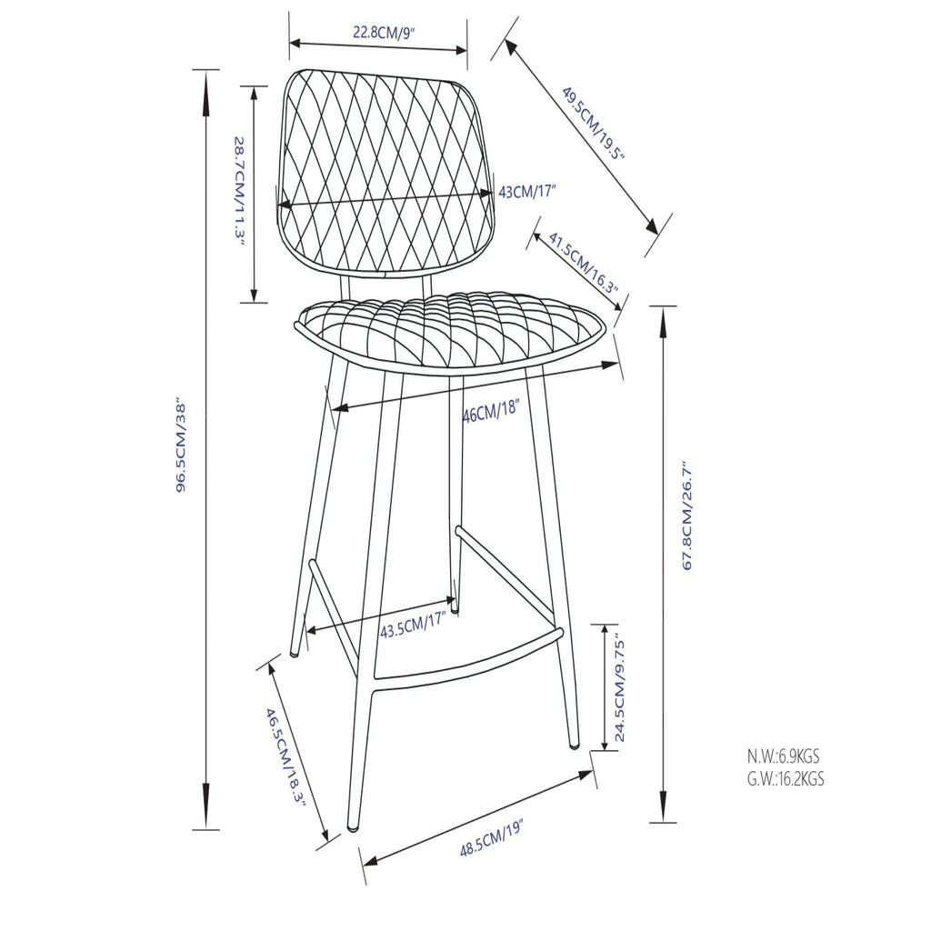Raya - Upholstered Counter Height Stool (Set of 2) by Unique Piece Furniture