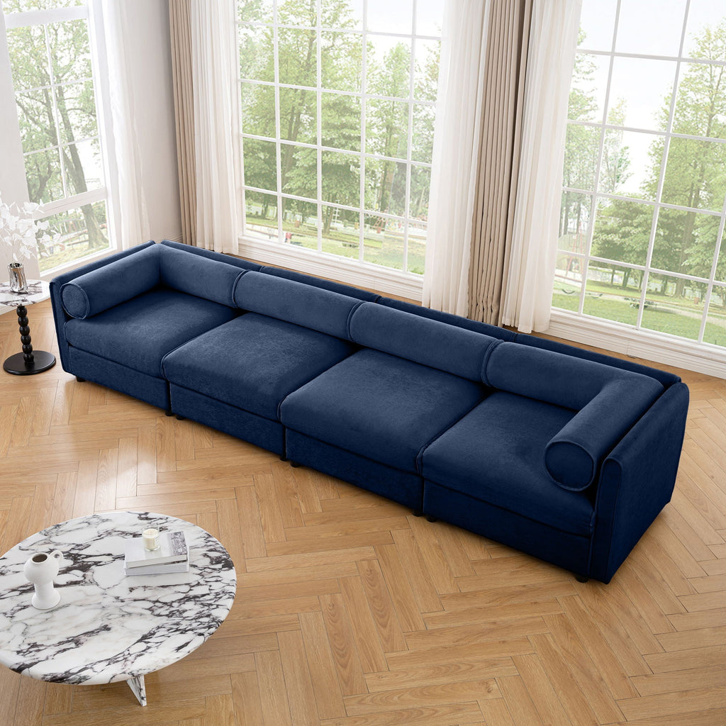 Stylish Sofa With Storage Seat And Cylindrical Backrest by Unique Piece Furniture