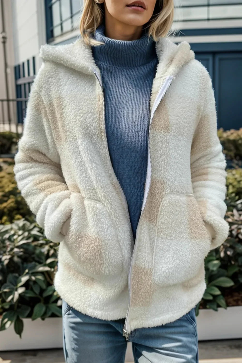 Double Take Full Size Plaid Long Sleeve Hooded Coat by Wild and Free Boutique