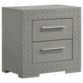 Ives 2-drawer Nightstand Bedside Table Grey High Gloss by Unique Piece Furniture