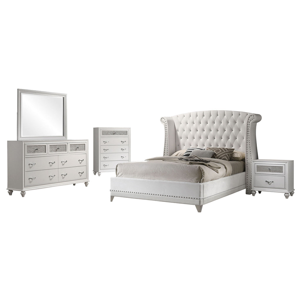 Barzini 5-piece Eastern King Bedroom Set White by Unique Piece Furniture