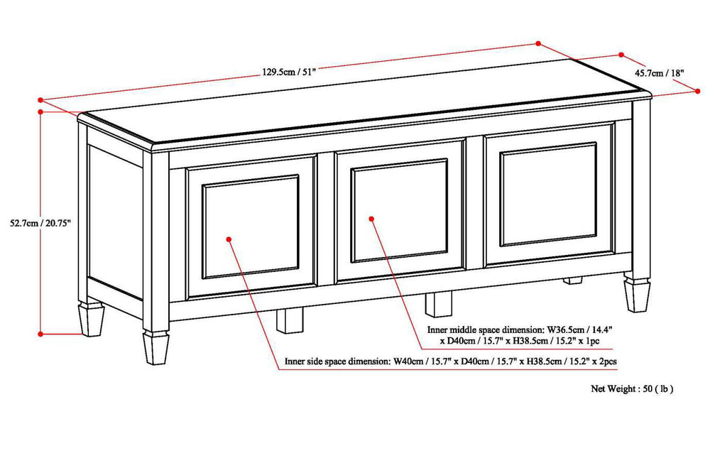 Connaught - Handcrafted Storage Bench Trunk by Unique Piece Furniture