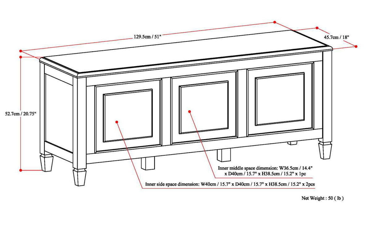 Connaught - Handcrafted Storage Bench Trunk by Unique Piece Furniture
