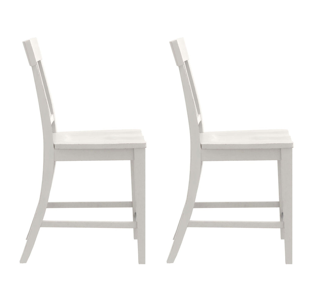Slat Back Counter Stools (Set of 2) - White by Unique Piece Furniture