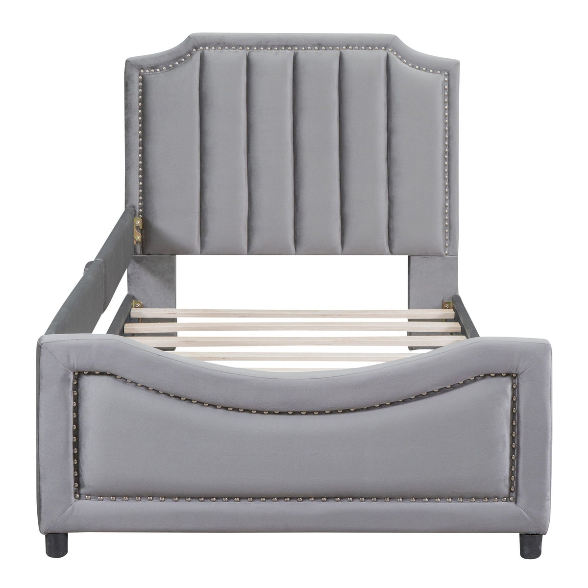 Upholstered Daybed With Classic Stripe Shaped Headboard by Unique Piece Furniture
