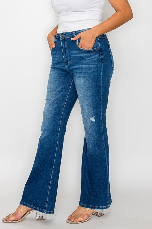 bytos Full Size High Rise Bootcut Jeans with Pockets by Wild and Free Boutique