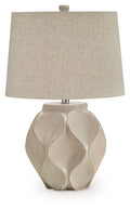 Edselham - Paper Table Lamp - Distressed Cream by Unique Piece Furniture