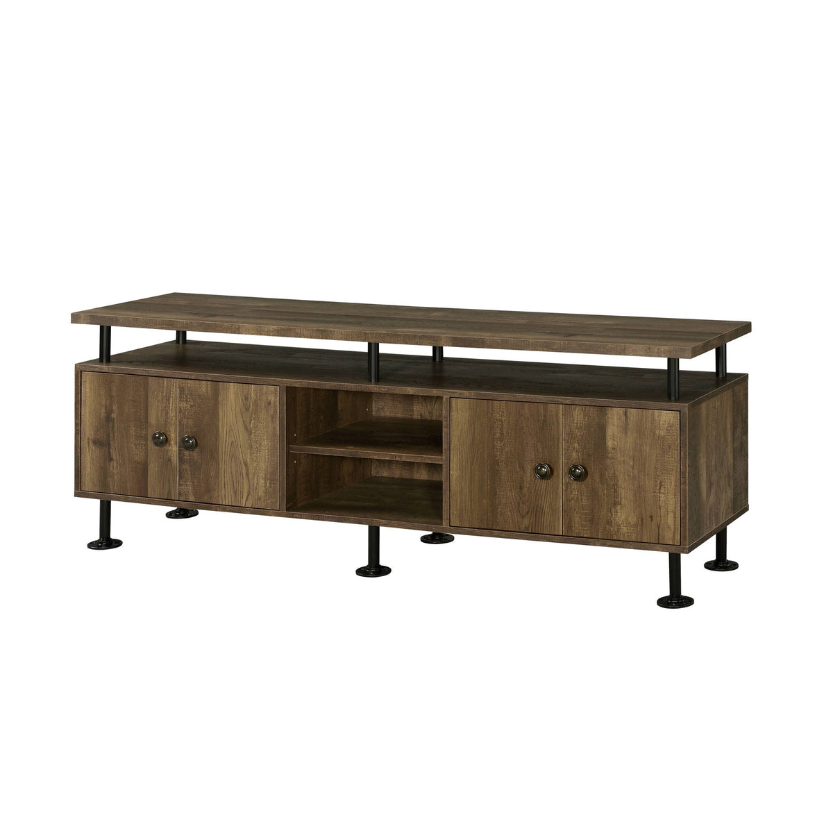 Ensata II - TV Stand - Rustic Oak / Black by Unique Piece Furniture
