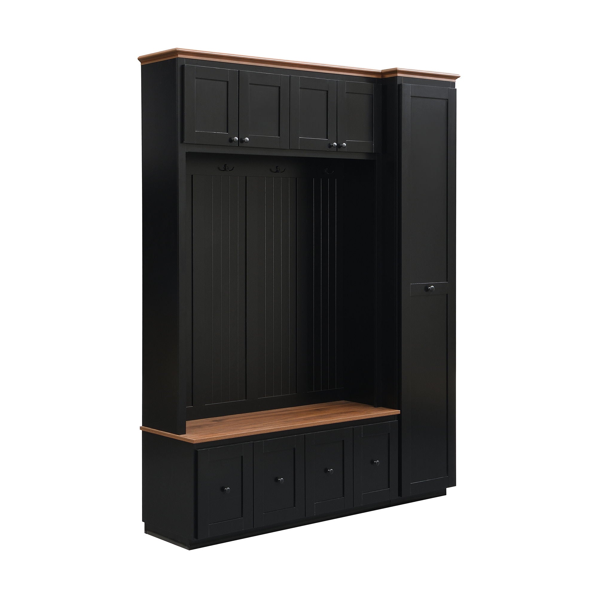 Entryway Hall Tree With Storage Bench, Coat Rack Shoe Bench With Cabinets by Unique Piece Furniture