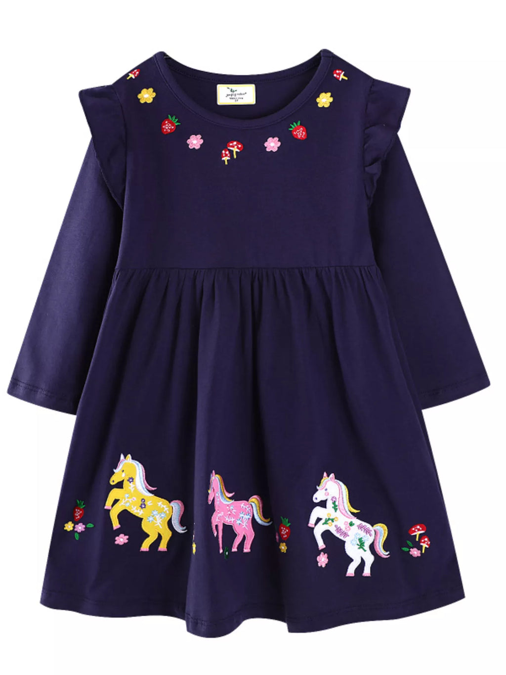 Children's Embroidered Long Sleeve Casual Dress by Simply Love