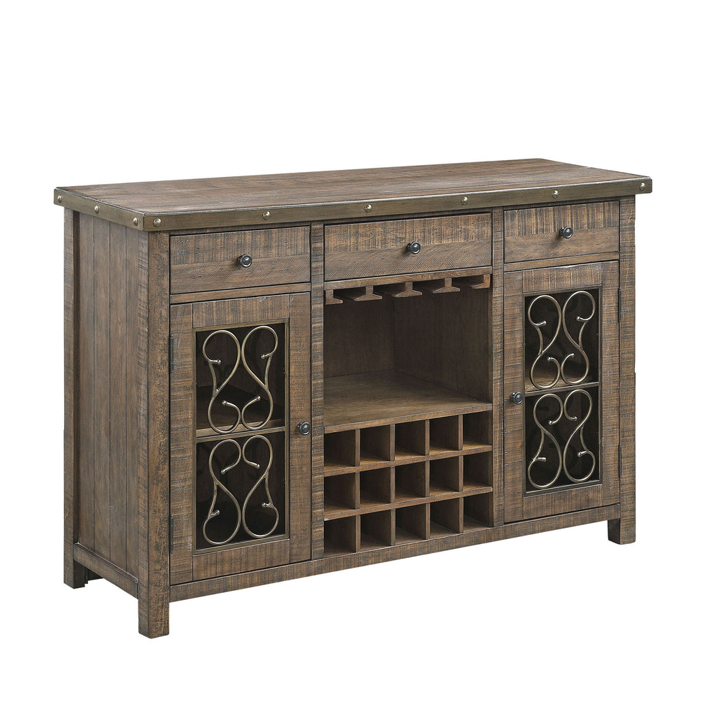 Raphaela - Server With Cup Holder & Wine Rack - Cherry by Unique Piece Furniture
