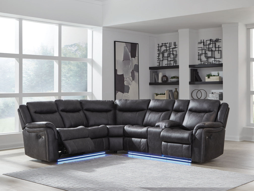 Sultan Meadow - 2-Piece Reclining Sectional - Carbon by Unique Piece Furniture