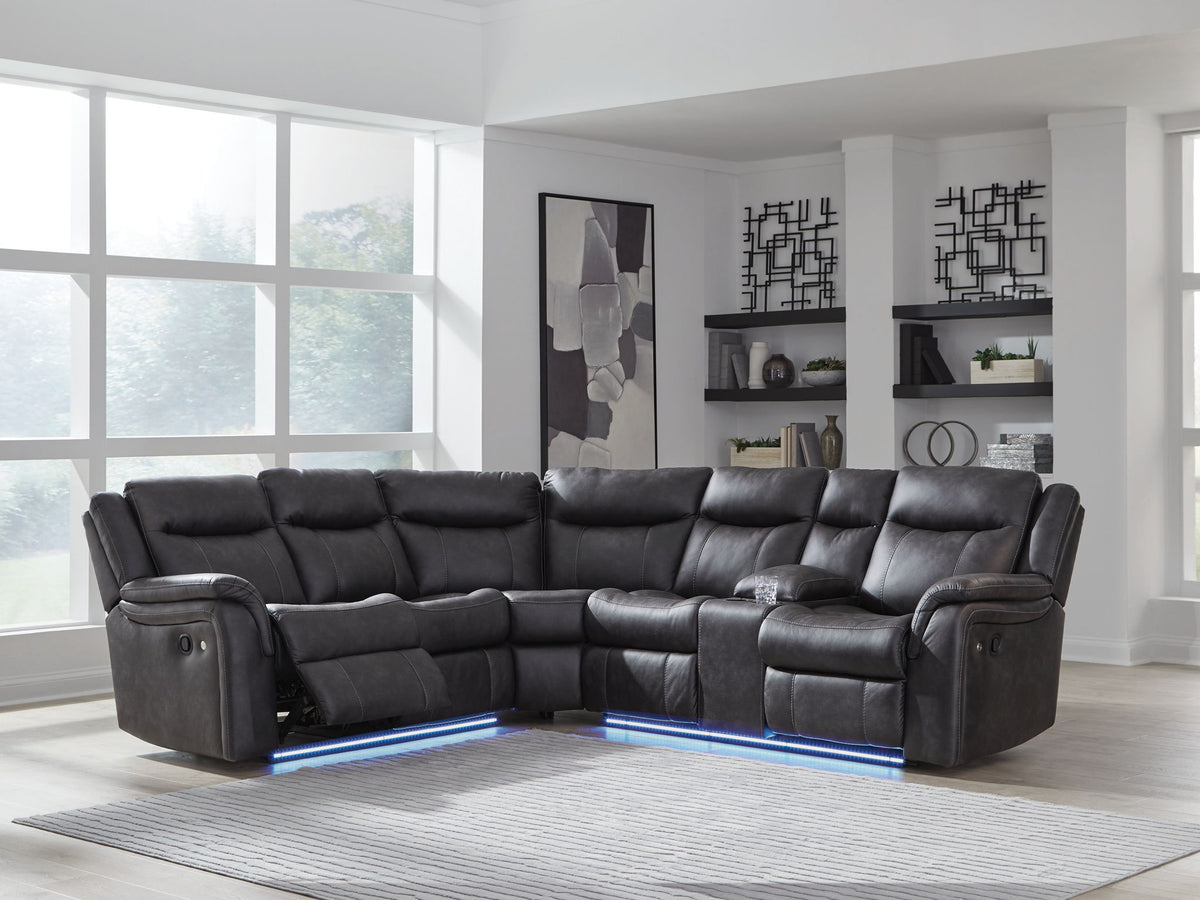 Sultan Meadow - 2-Piece Reclining Sectional - Carbon by Unique Piece Furniture