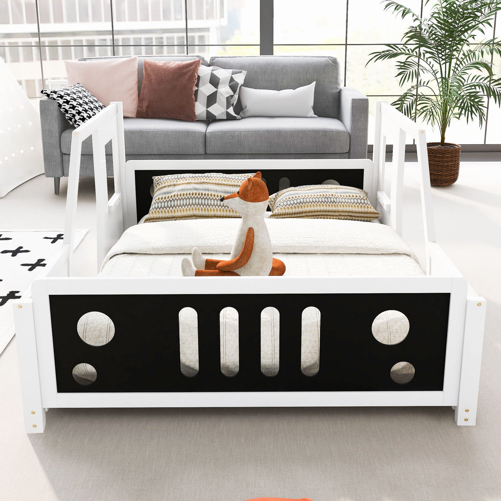 Classic Car Shaped Platform Bed With Wheels by Unique Piece Furniture