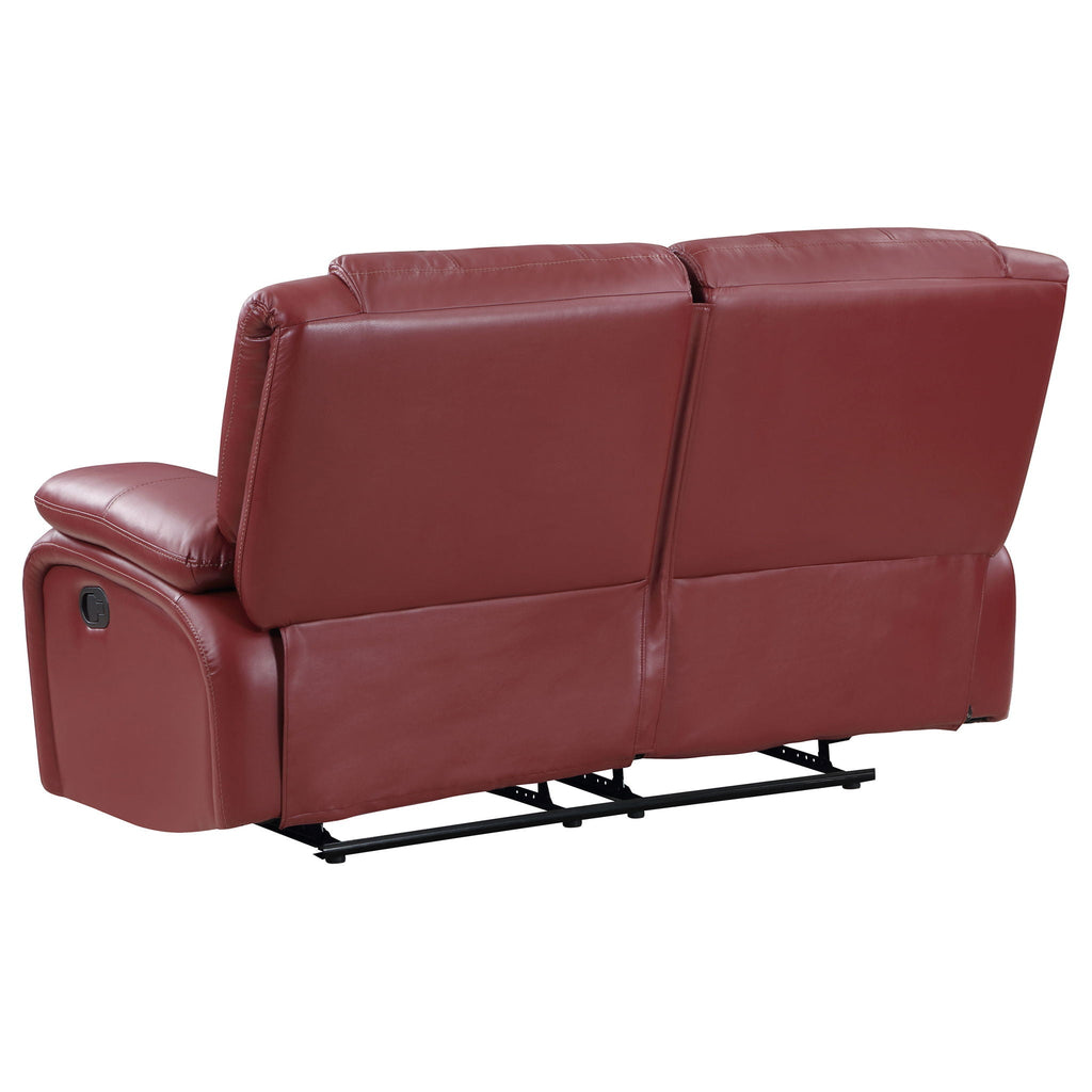 Camila Upholstered Motion Reclining Loveseat Red by Unique Piece Furniture