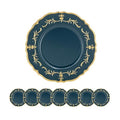 Plastic Charger Plate (Set of 8) - Blue / Gold / Polypropylene by Unique Piece Furniture