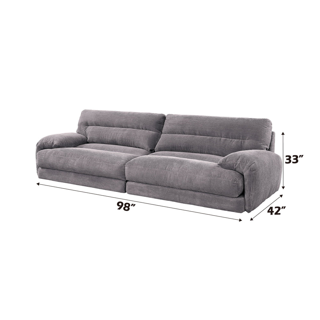 Cadenza - Corduroy 2 Piece Living Room Set - Gray by Unique Piece Furniture