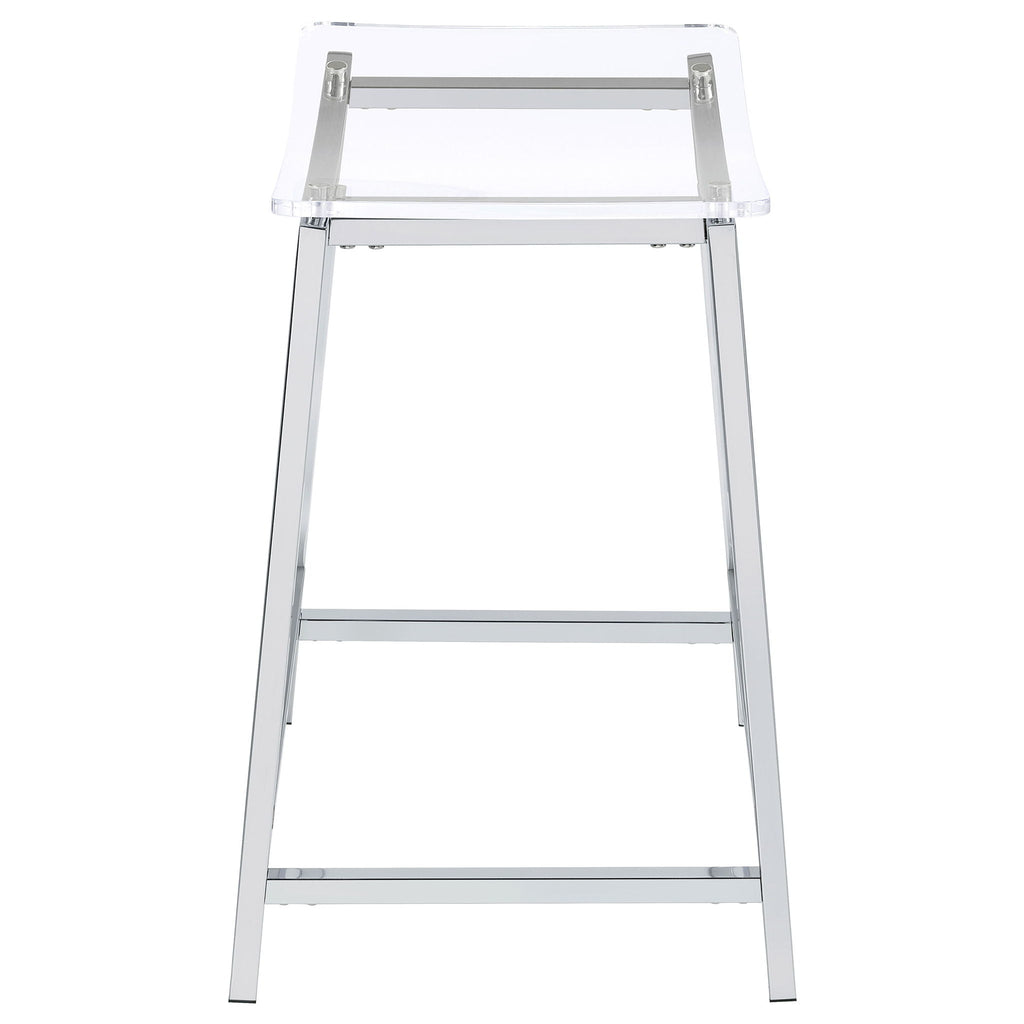 Jovani Acrylic Backless Counter Stool Chrome (Set of 2) by Unique Piece Furniture