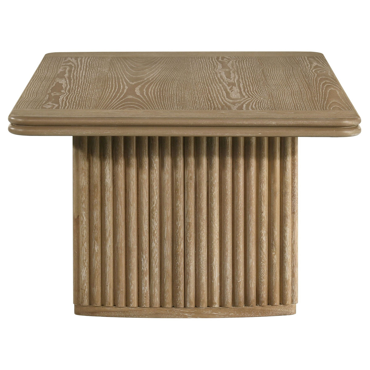 Adina Rectangular Wood Coffee Table Distressed Light Brown by Unique Piece Furniture