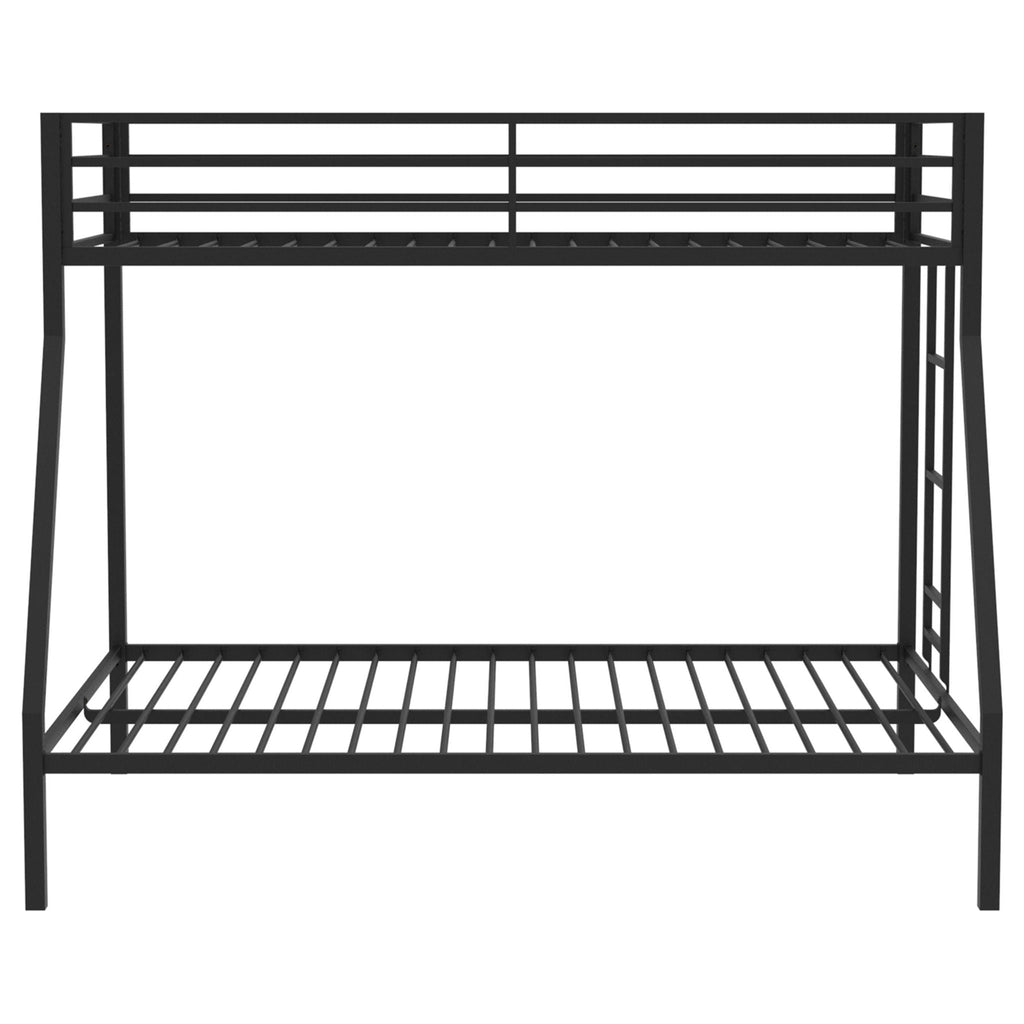 Alevera Metal Twin Over Full Bunk Bed with Ladder Black by Unique Piece Furniture