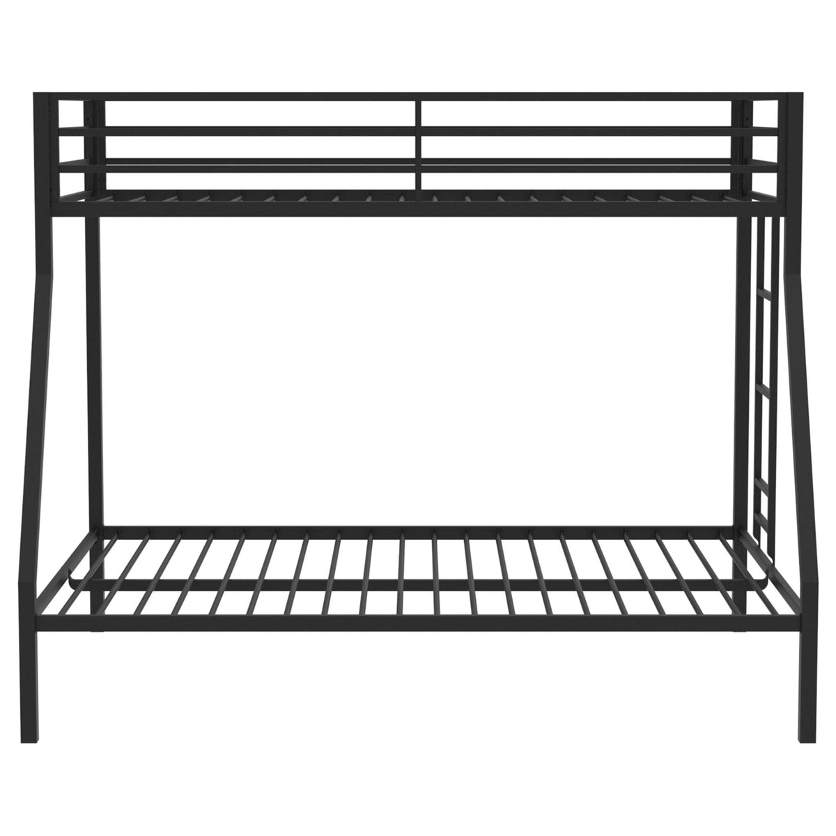 Alevera Metal Twin Over Full Bunk Bed with Ladder Black by Unique Piece Furniture