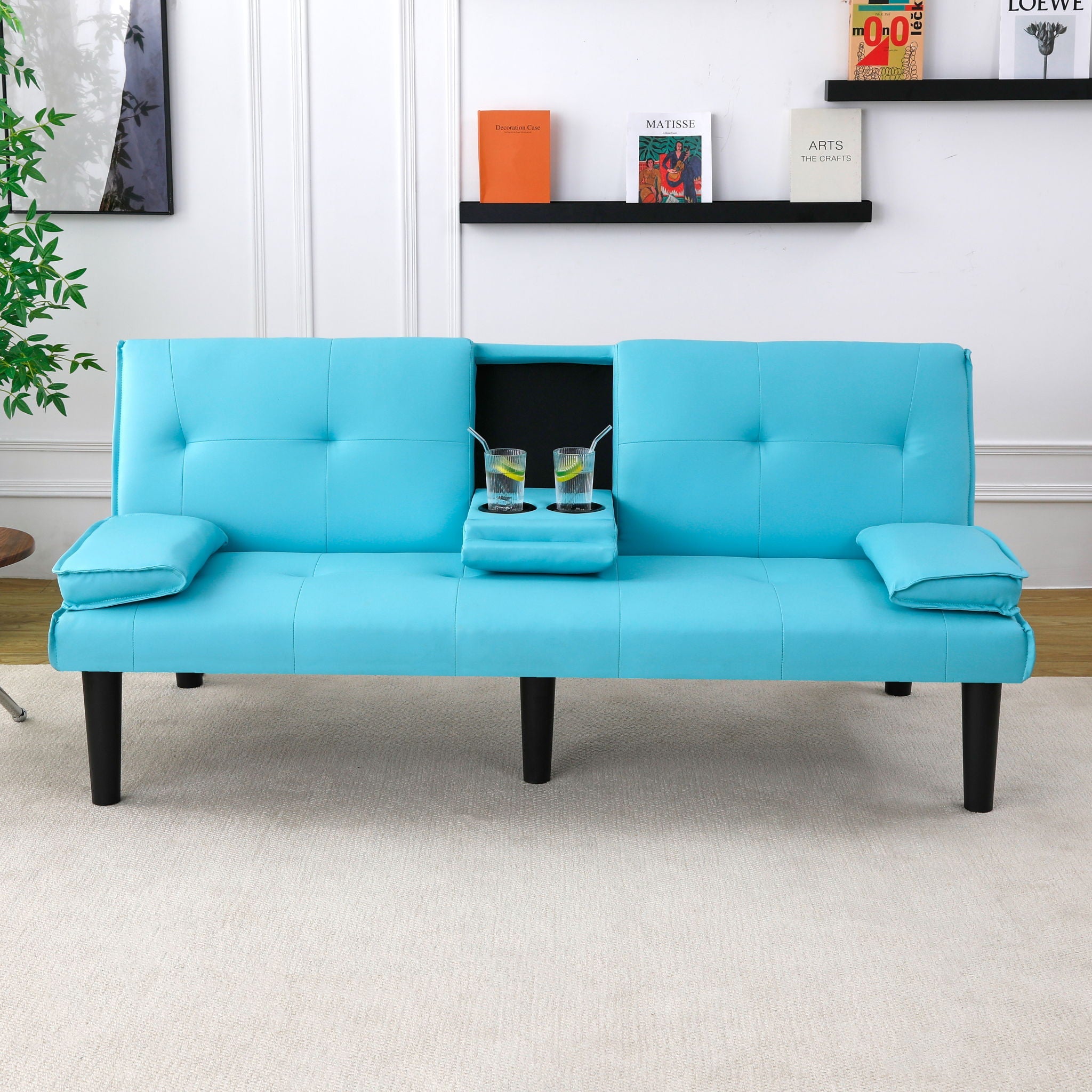 Sofa Bed With Foldable Design And Cup Holder by Unique Piece Furniture