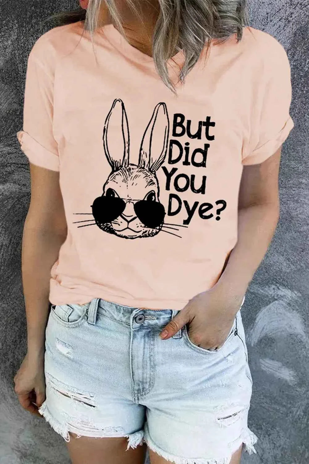 Rabbit Graphic Round Neck T-Shirt by Wild and Free Boutique