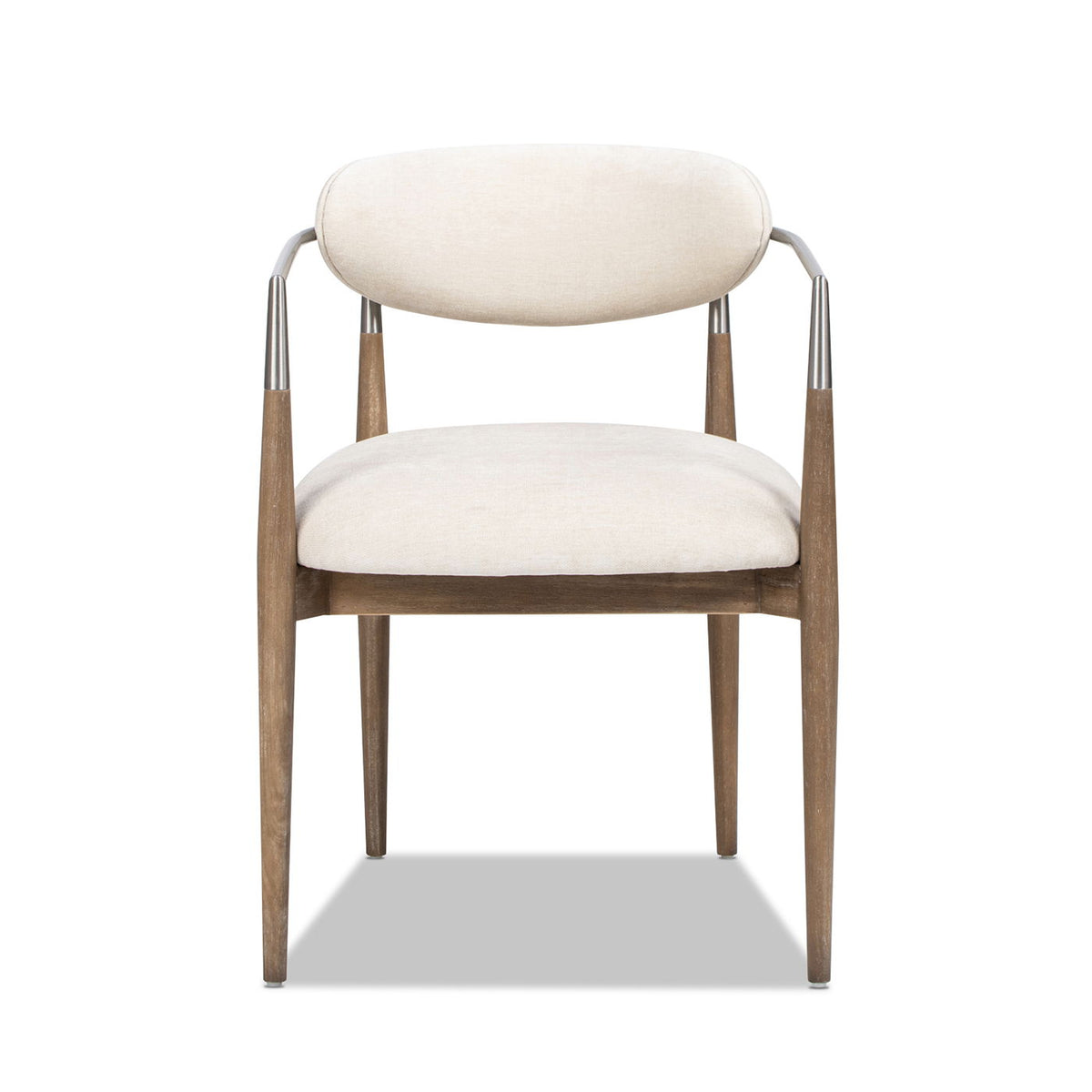 Artemis - Mixed Material Upholstered Dining Arm Chair - Warm White by Unique Piece Furniture