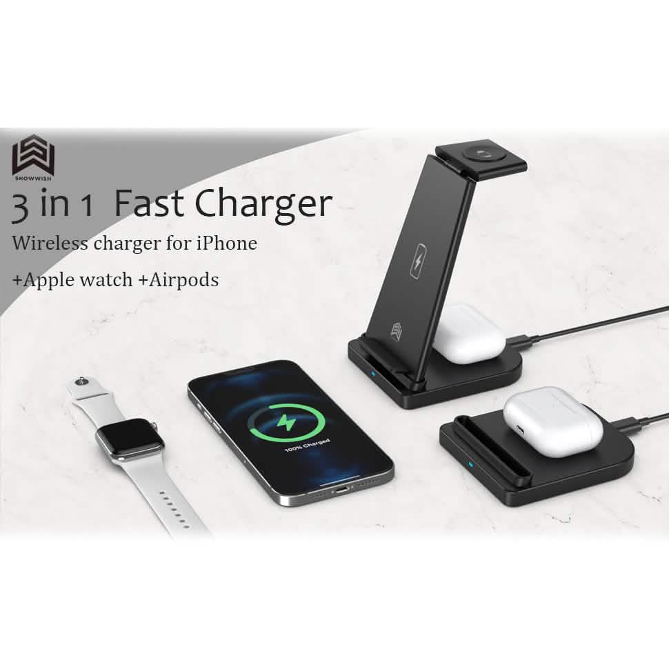 3-in-1 Foldable Fast Wireless Charging Stand by DailySale