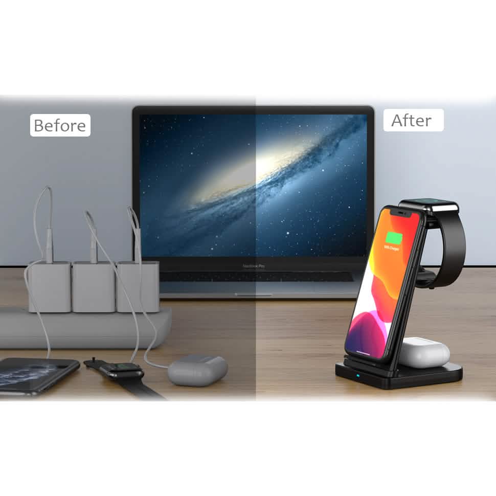 3-in-1 Foldable Fast Wireless Charging Stand by DailySale
