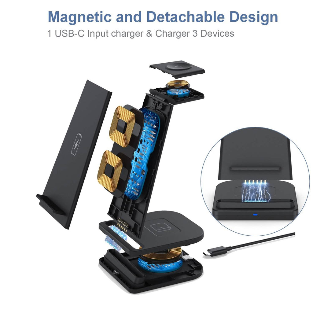 3-in-1 Foldable Fast Wireless Charging Stand by DailySale