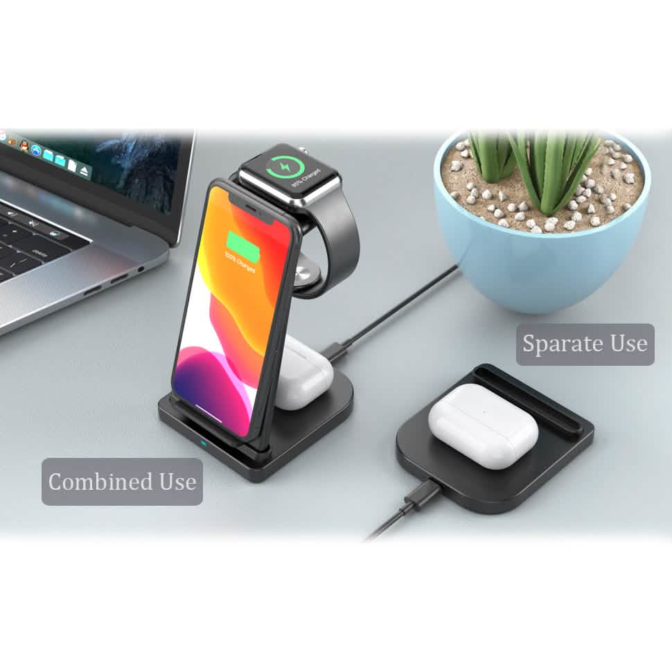3-in-1 Foldable Fast Wireless Charging Stand by DailySale