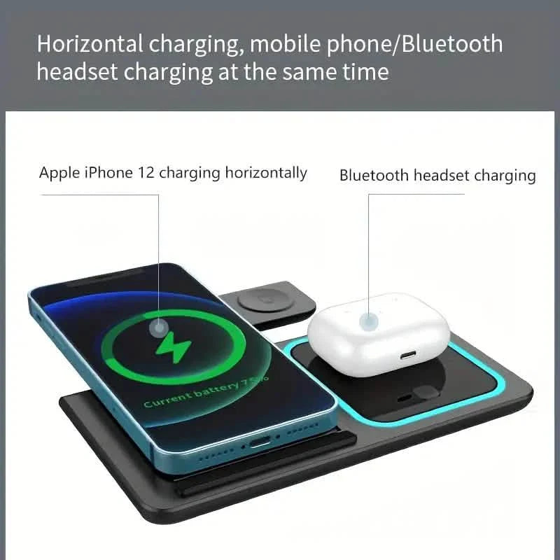 3-in-1 Folding Fast Wireless Charger Station by DailySale