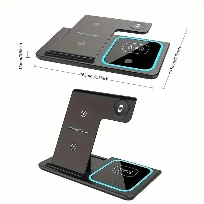 3-in-1 Folding Fast Wireless Charger Station by DailySale