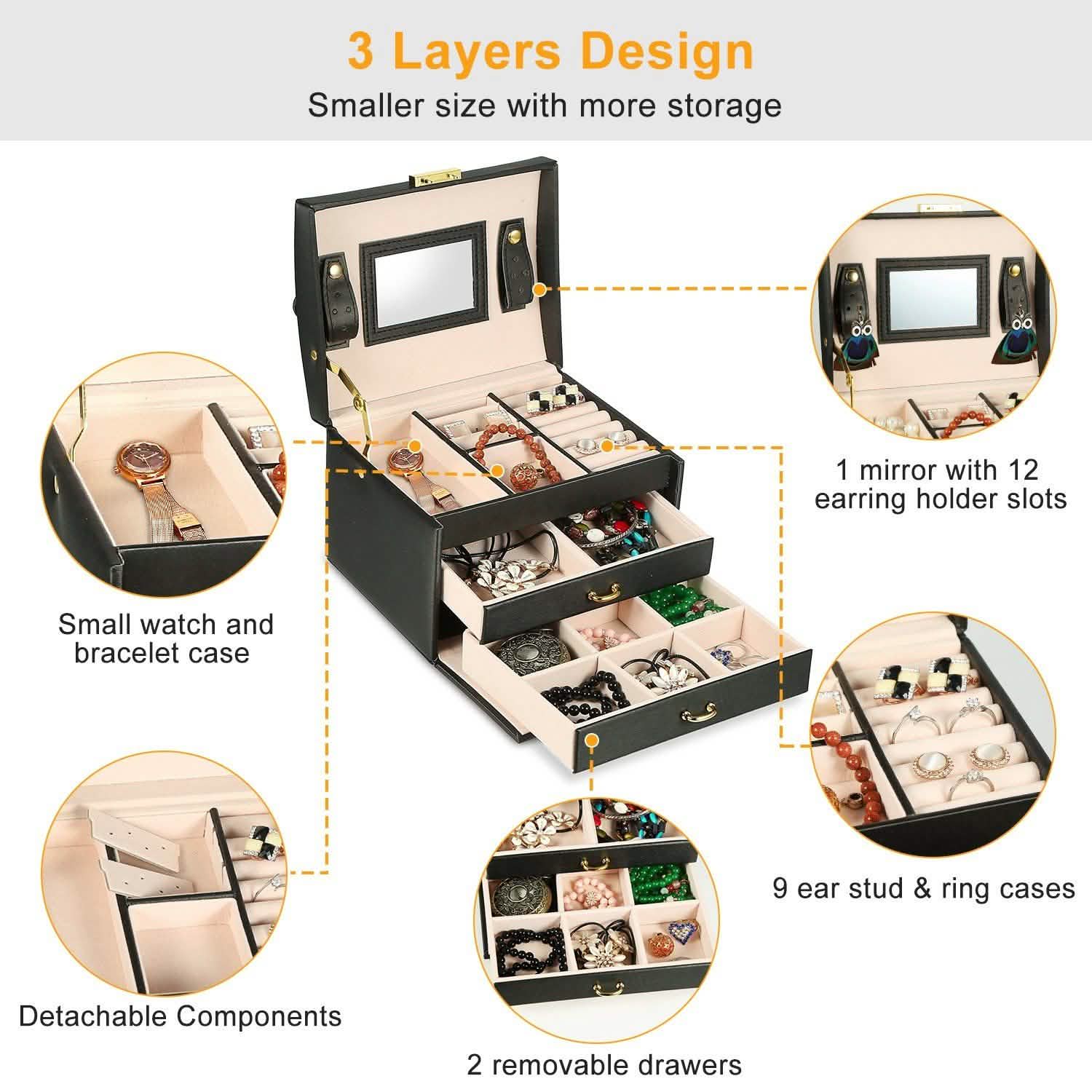 3-Layer Jewelry Case Organizer by DailySale