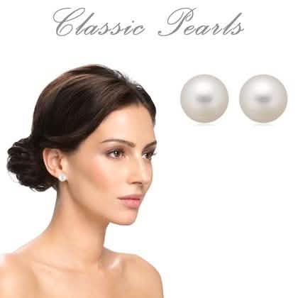 3-Pack: 8 MM Faux Pearl Stud Earrings by DailySale