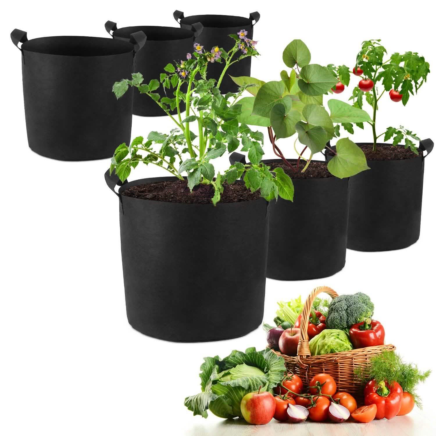 3-Pack: Planter Bags Breathable Planting Fabric Pots with Harvest Window by DailySale