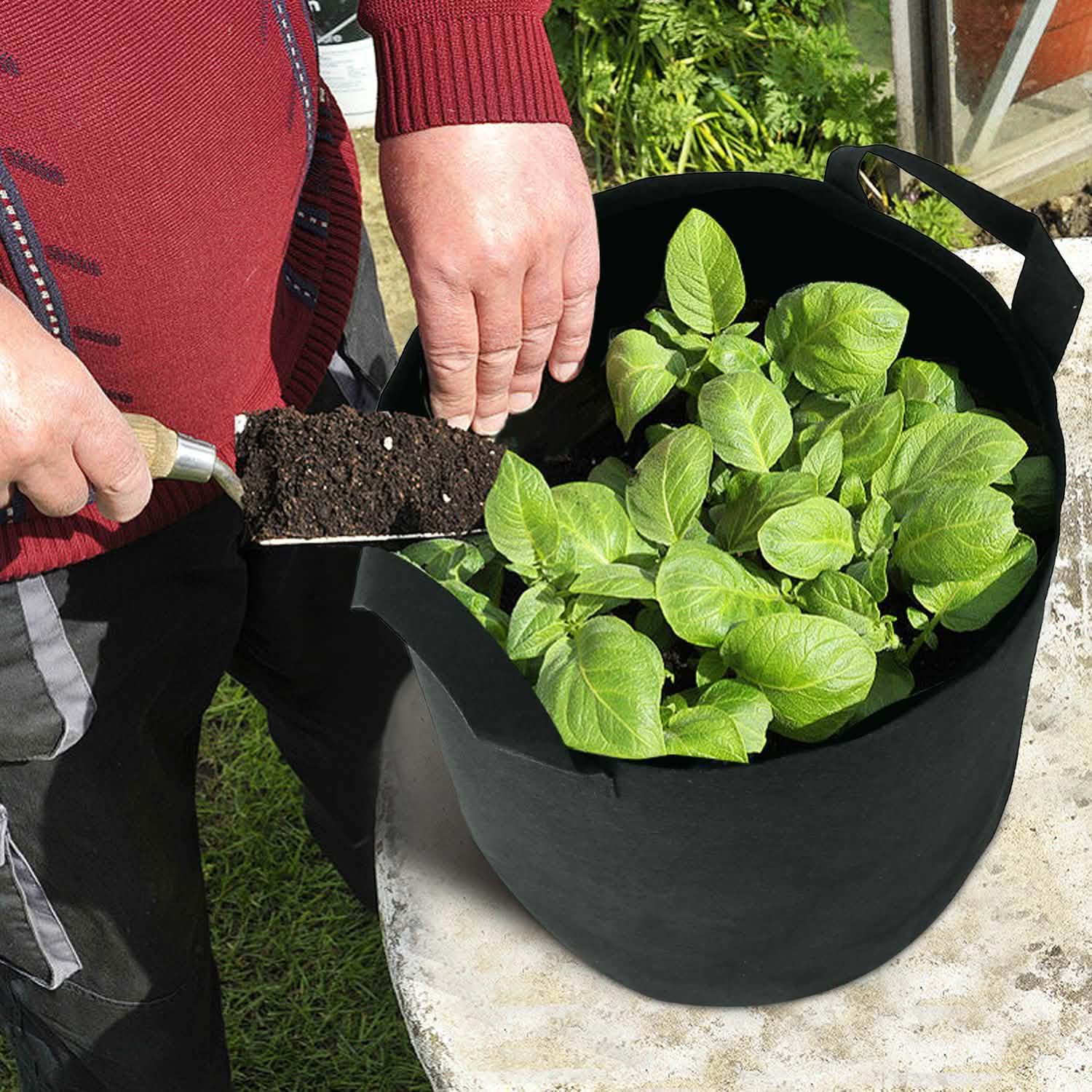 3-Pack: Planter Bags Breathable Planting Fabric Pots with Harvest Window by DailySale