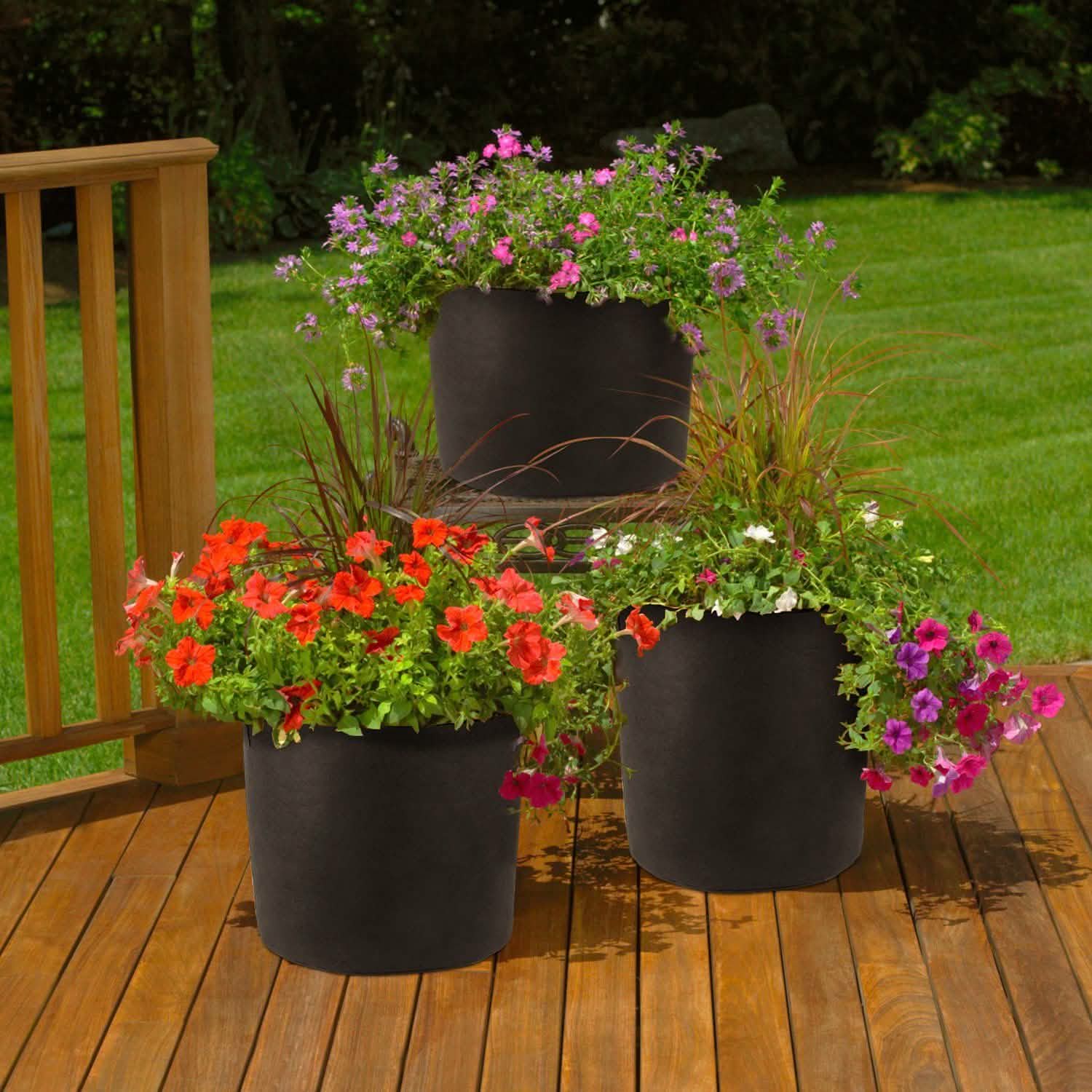 3-Pack: Planter Bags Breathable Planting Fabric Pots with Harvest Window by DailySale